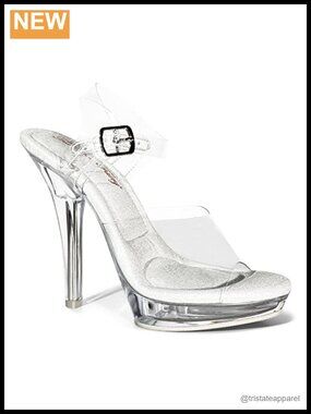 Clear Lucite Bikini Competition Heels 5 Inch Platform Pumps